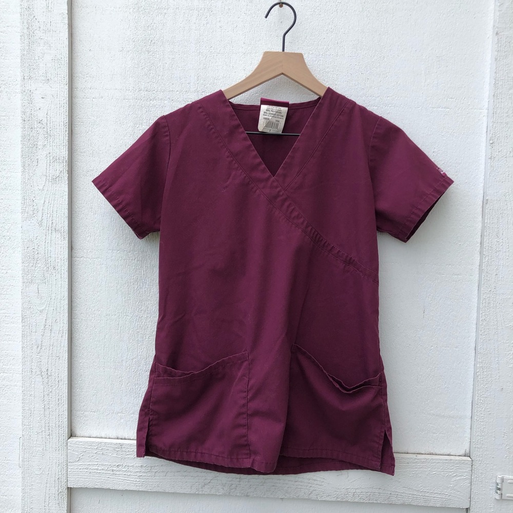 Burgundy Scrub Top